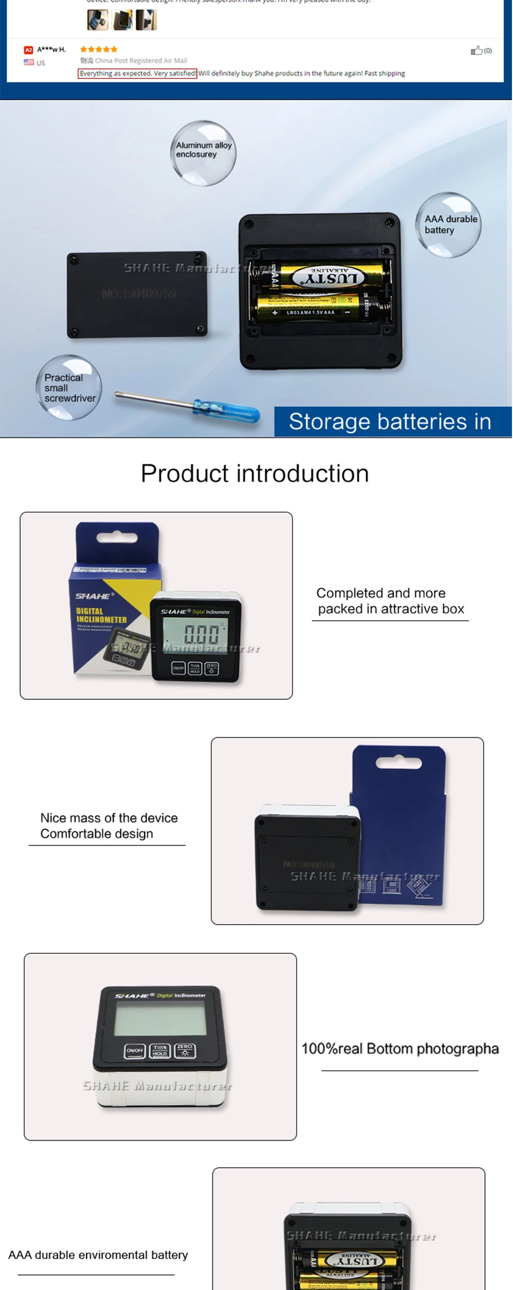 5515-90W Aluminum alloy Digital inclinometer with white backlight
