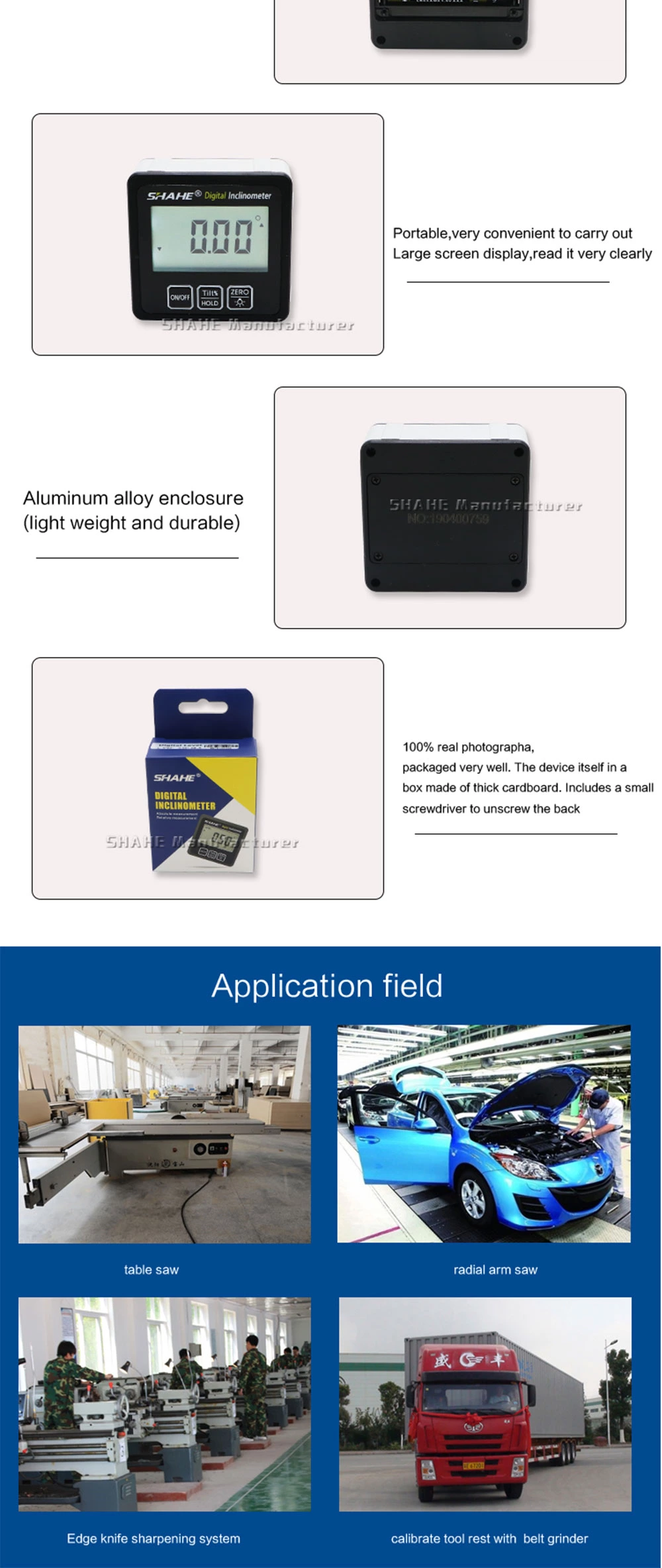 5515-90W Aluminum alloy Digital inclinometer with white backlight