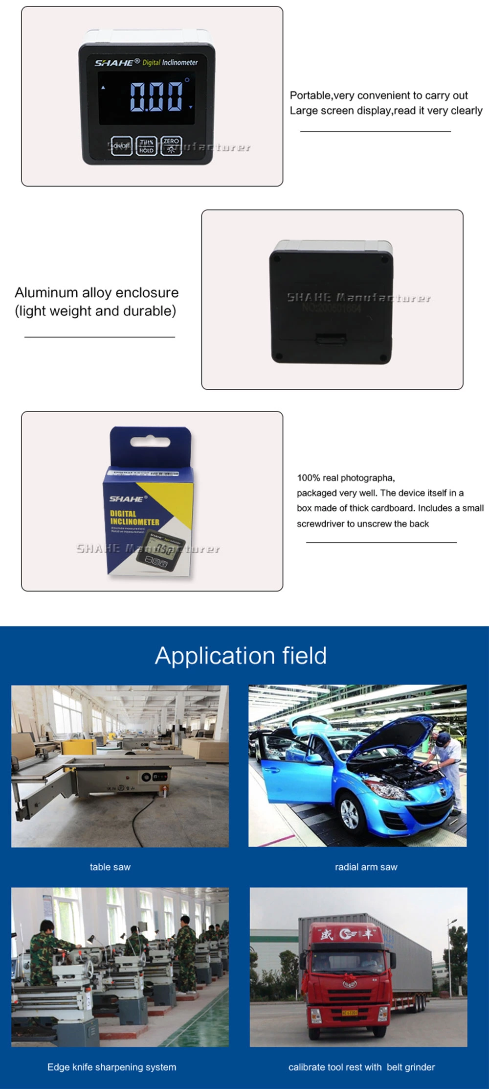 5515-90BW Aluminum alloy Digital inclinometer with white word