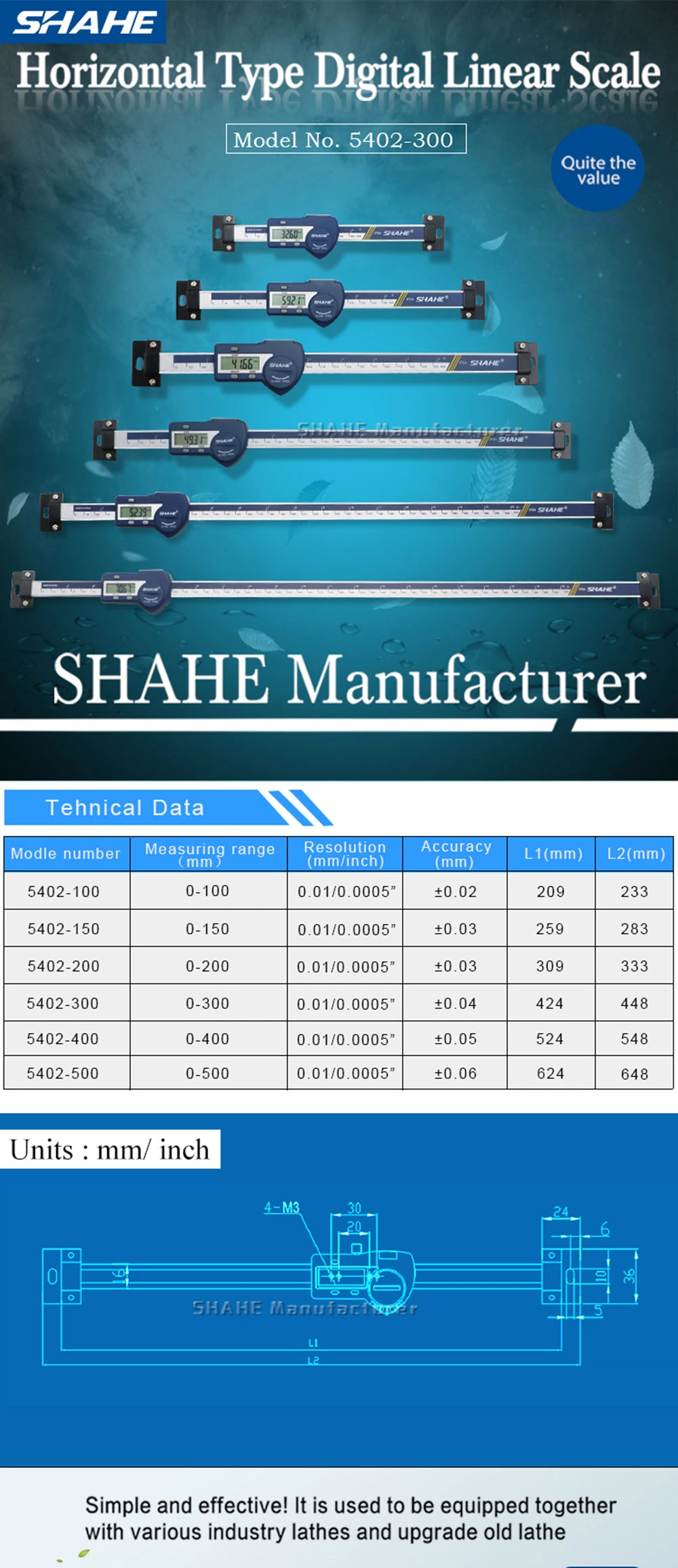 5402 Линейная шкала горизонтального типа