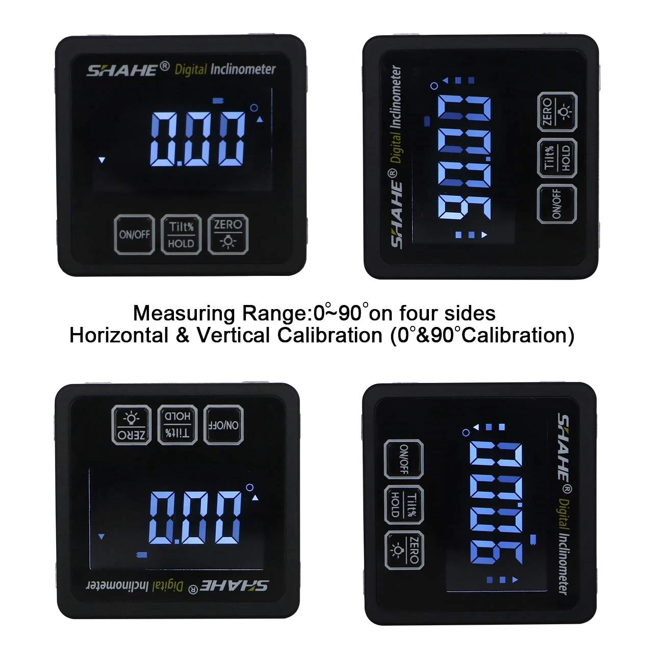 5515-90BW Aluminum alloy Digital inclinometer with white word