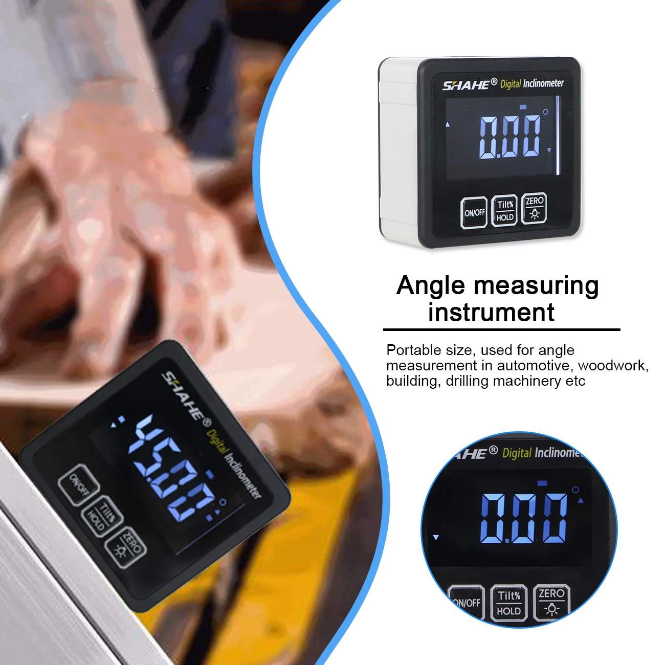 5515-90BW Aluminum alloy Digital inclinometer with white word