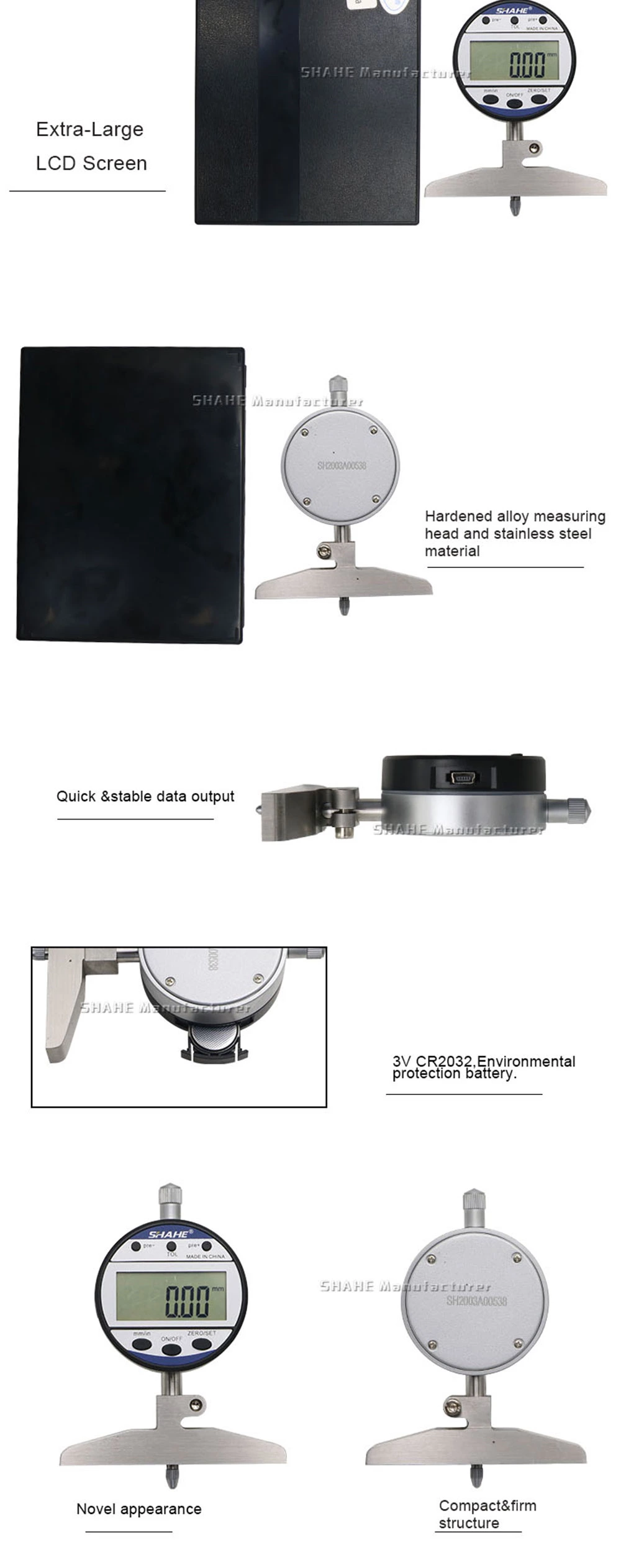 5328 0,01 мм Цифровой индикатор глубины