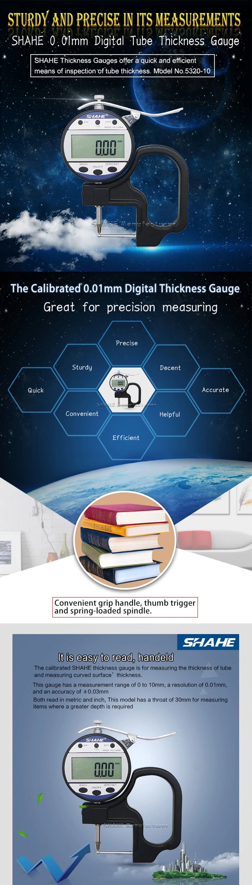 5320 0.01mm Digital Tube thickness gauge