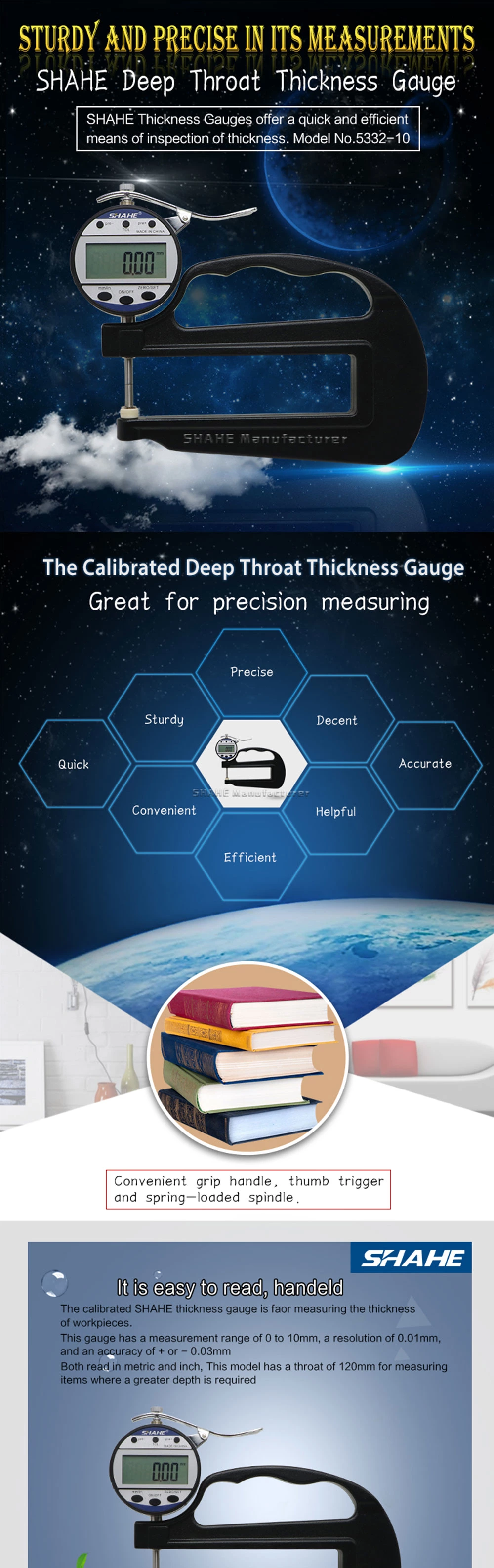 5332 Цифровой толщиномер 0,01 мм
