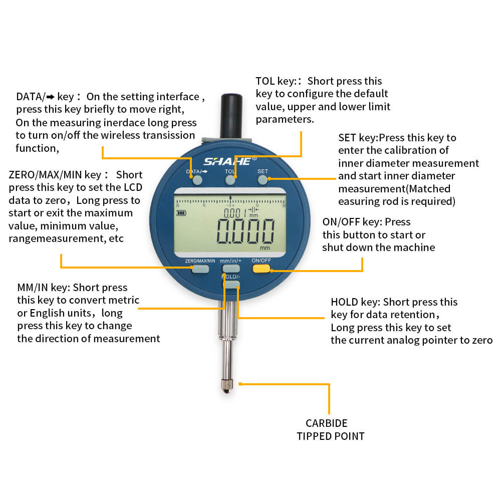 GSL-5331-7 0.01mm Wireless Digital indicator with 7 buttons