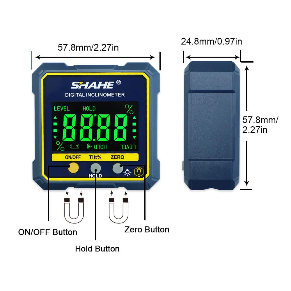 5315-90C Plastic Digital inclinometer with one side magnet Type 1
