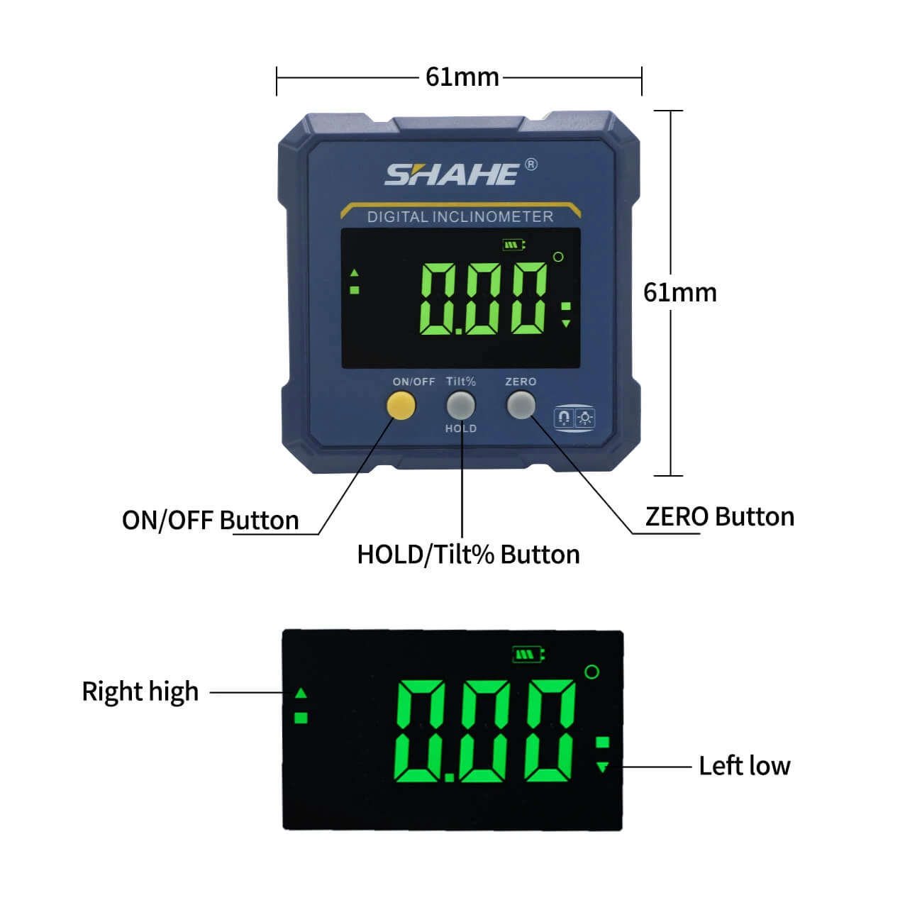 5341-90B Digital Protractor with 4-Sides Magnets