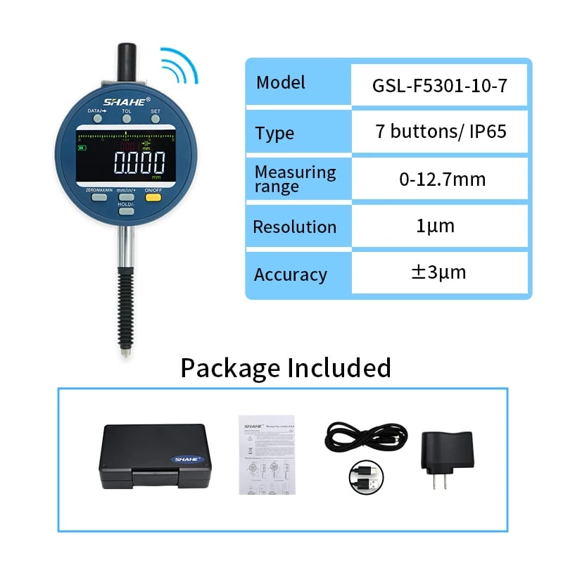 Беспроводной цифровой индикатор GSL-F5301 IP65 с разрешением 0,1 мкм